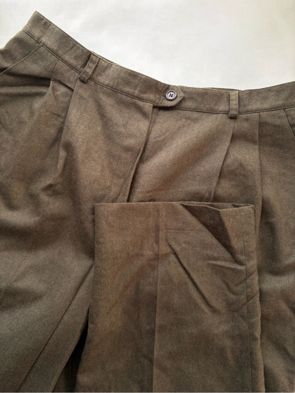 Lauren Ralph Lauren Vintage 100% Wool Pleated Pants Green 14P Petite
